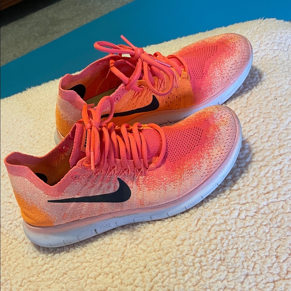 Nike Bright Pink and Orange Running Shoes